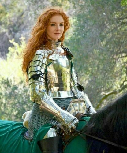 Medieval Lady Armor girl Suit Female knight Warrior  Battle Half Body