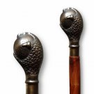 Vintage Solid Brass Egg In Eagle Head Handel Wooden Walking Stick Cane Gift New
