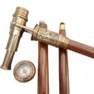 Navigation Victorian Spyglass Telescope Handel Wooden Walking Stick Cane Gift