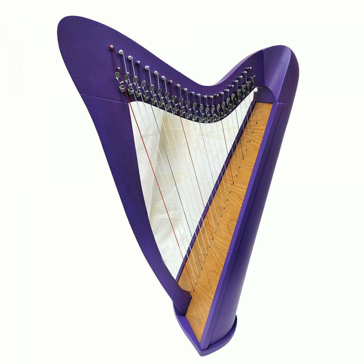 22 Strings Celtic Lever Harp Round Back, Made with Purple Color Rosewood