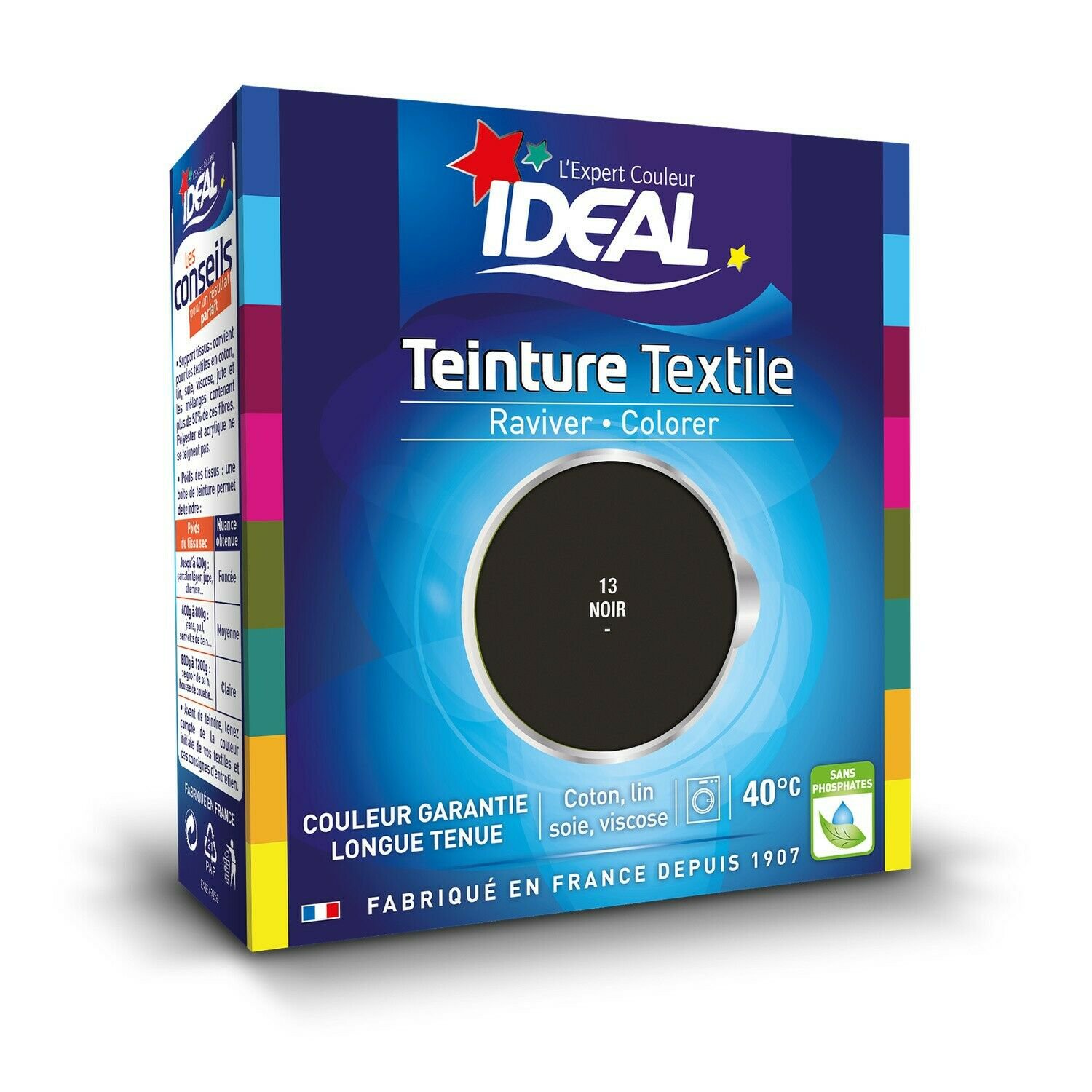 lot 3 IDEAL black textile dye 40 ml