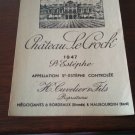 Wine Label Château Le Crock Saint Estephe 1947 New