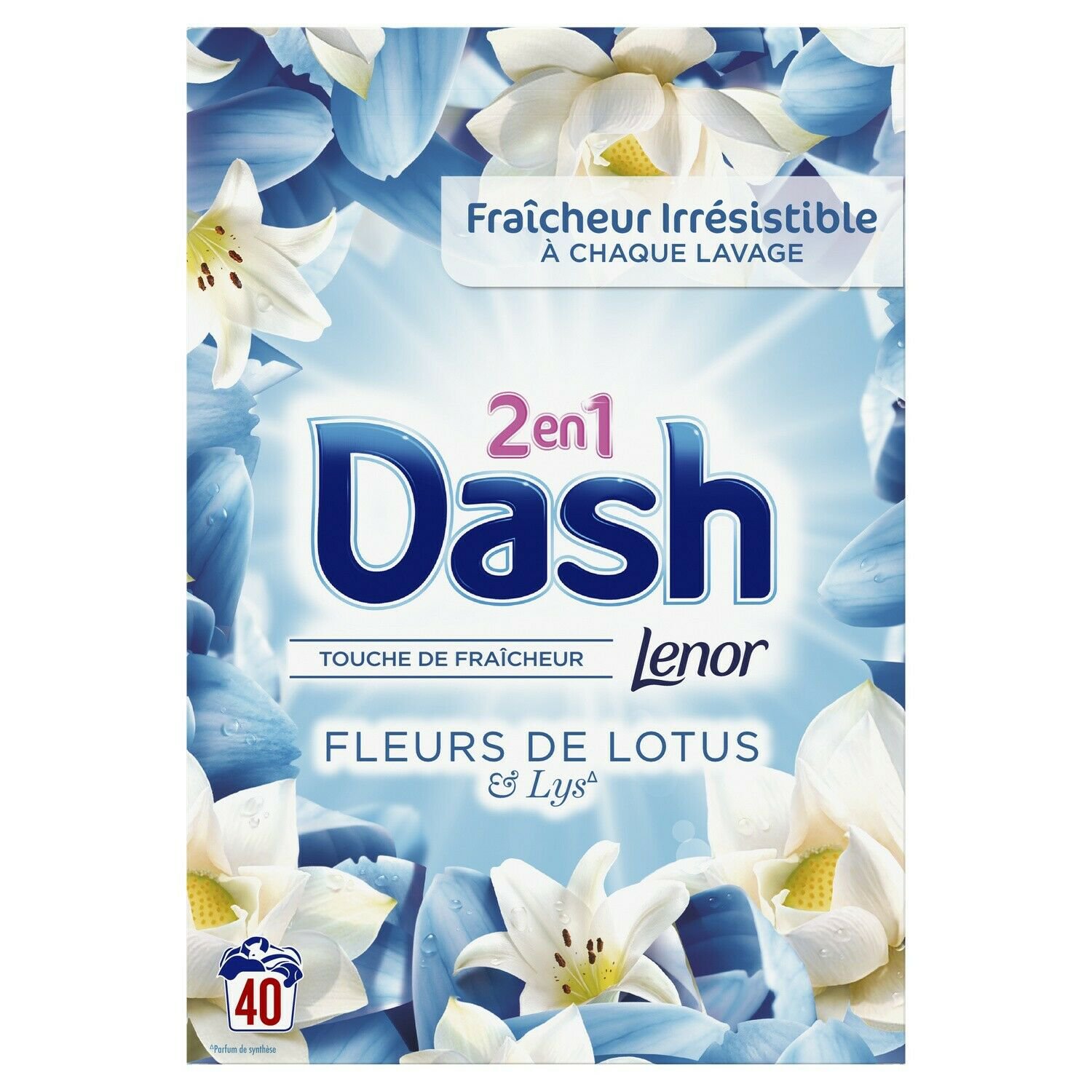 DASH lotus flower & lily powder detergent 2.6 kg 40 washes