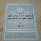 Château Vray Canon Boyer Côtes De Fronsac Wine Label 1970 New