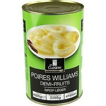 Williams pears half-fruit 2295 g net drained in the kitchen