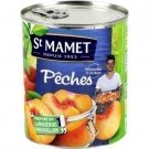 lot 3 peaches in syrup 475 g net saint mamet drainages