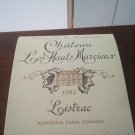 Wine Label Château Les Hauts Marcieux Listrac 1982 New