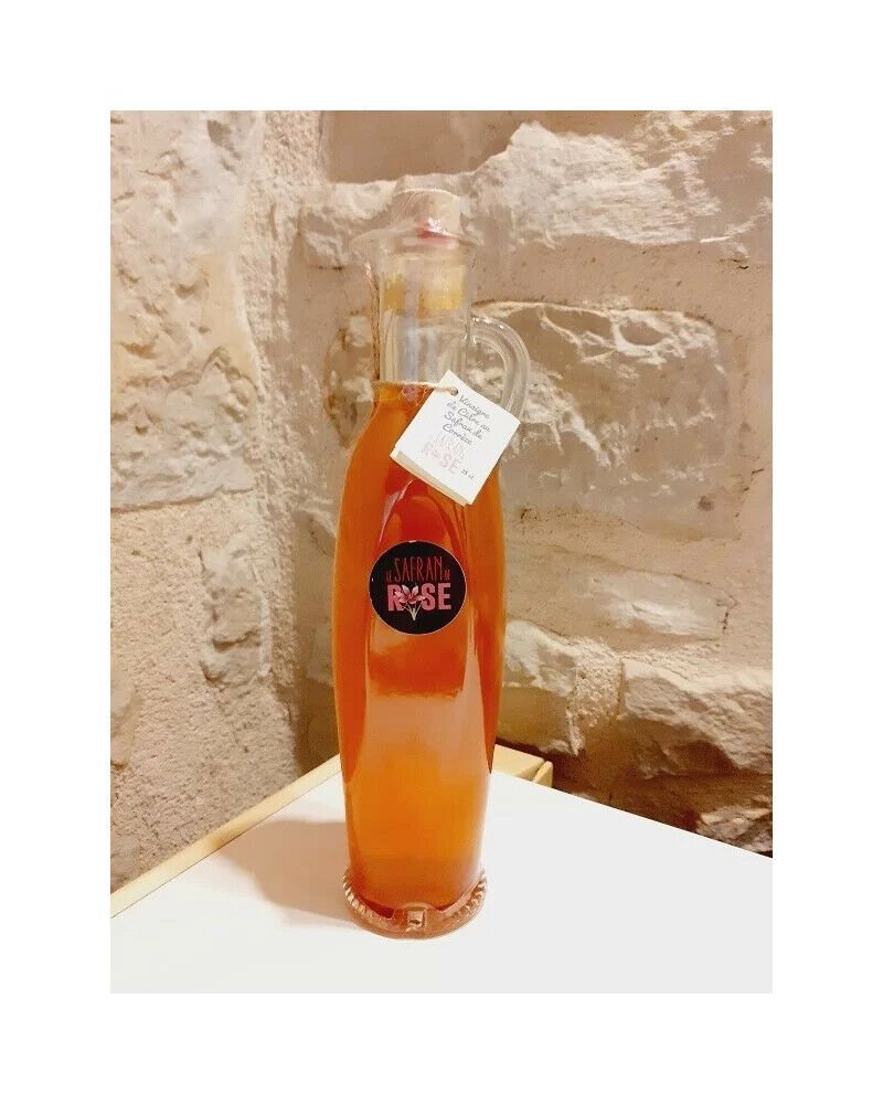 Cider vinegar with saffron from Corrèze, 100% French and ORGANIC 25 cl.