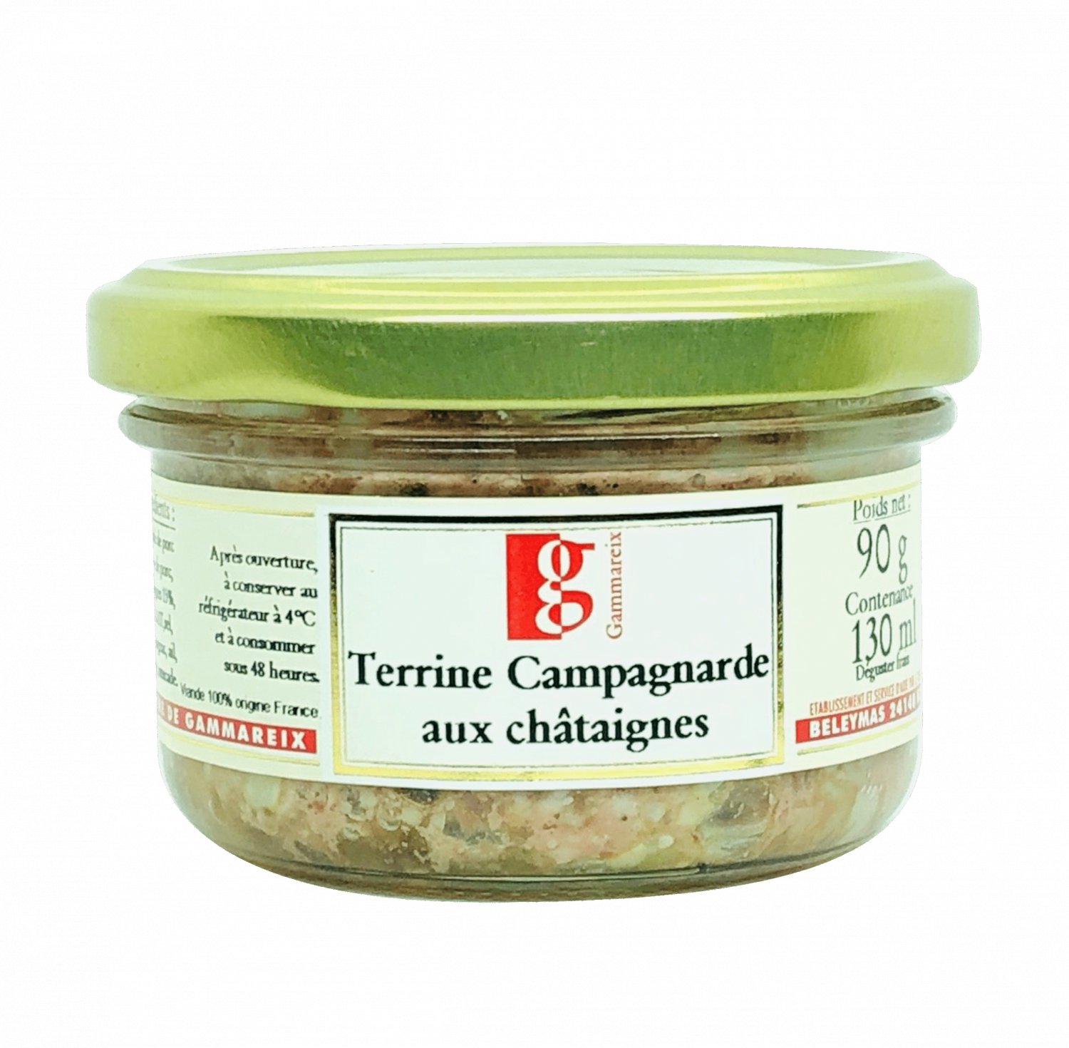 set 6 Country terrine with chestnuts 90 gr domaine de gammareix