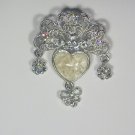 victorian reproduction lavolier brooch creme