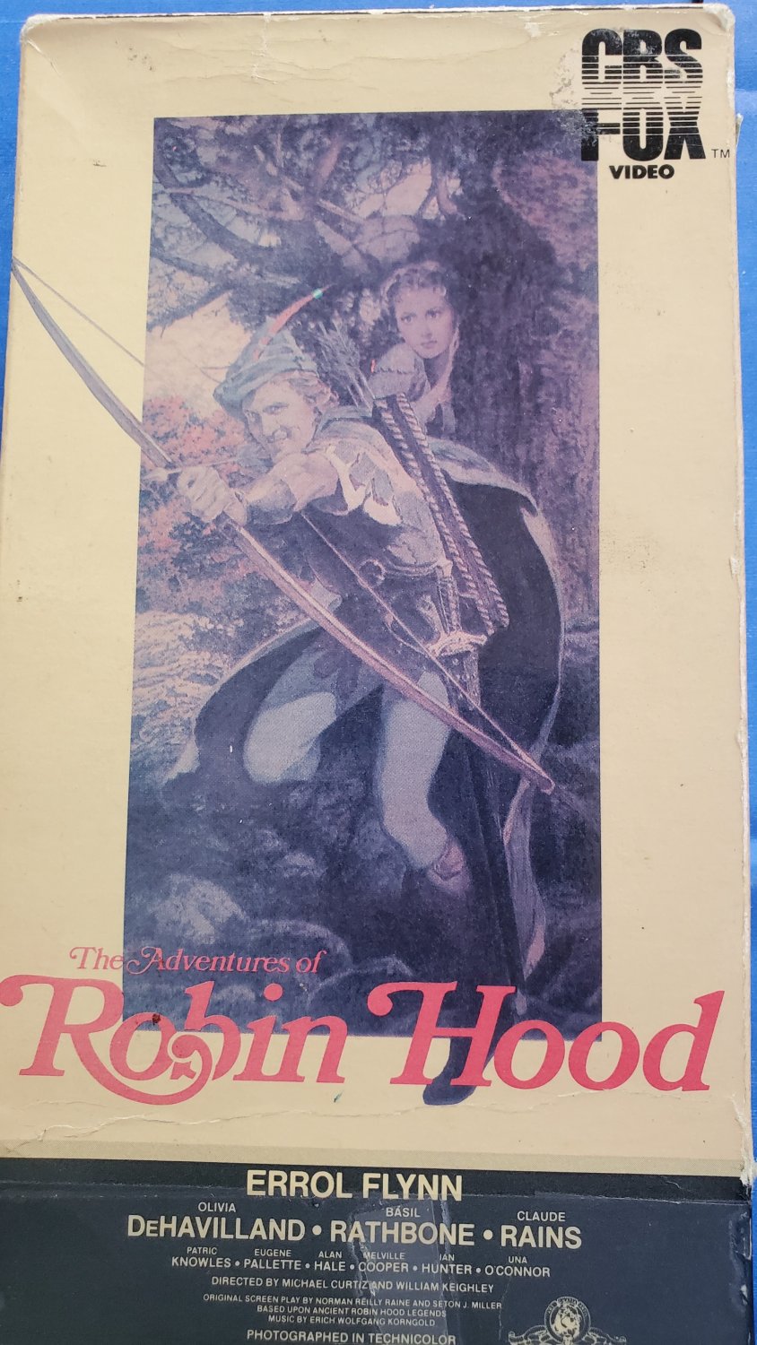 The Adventures of Robin Hood 1938 Color VHS Tape Errol Flynn Olivia DeHavilland Basil Rathbone