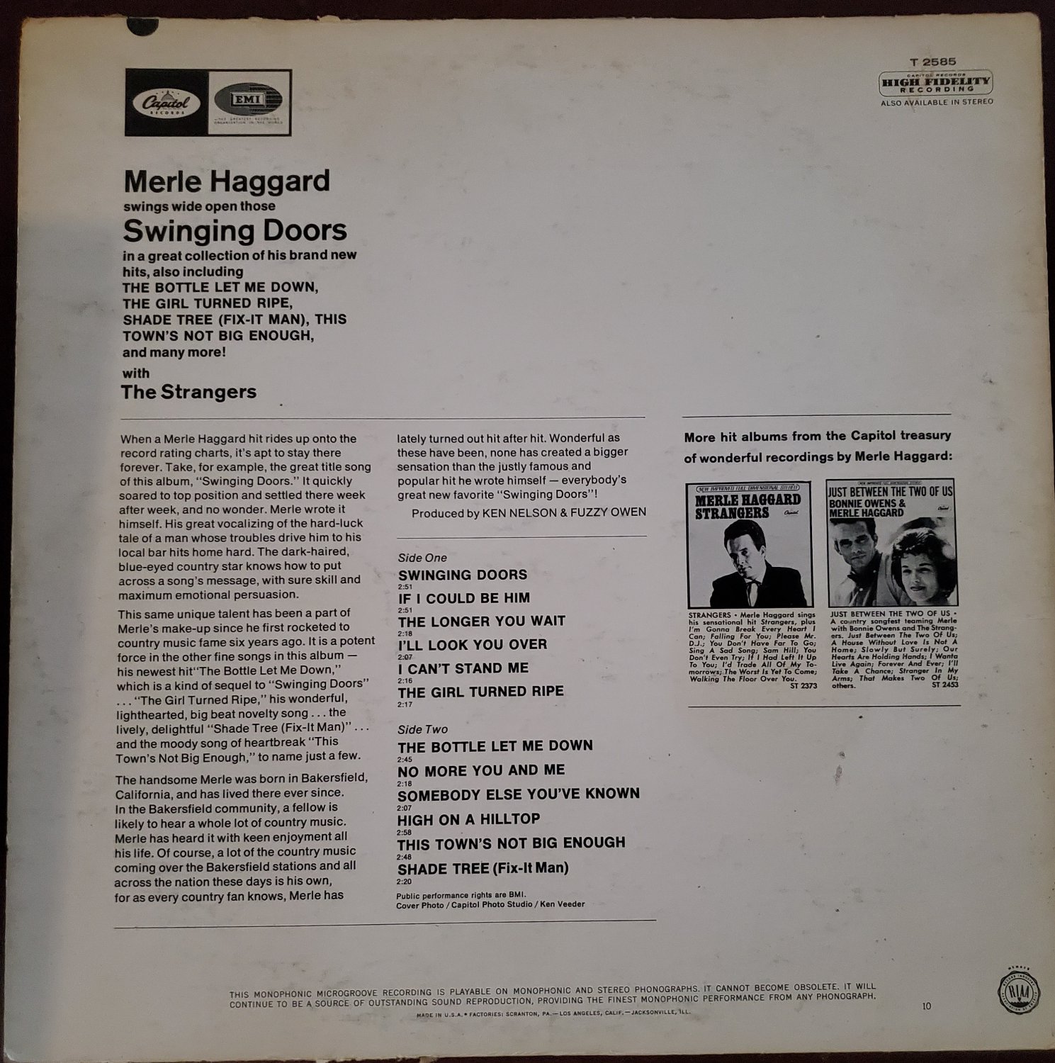 Merle Haggard & The Strangers Swinging Doors & Bottle Let Me Down 33