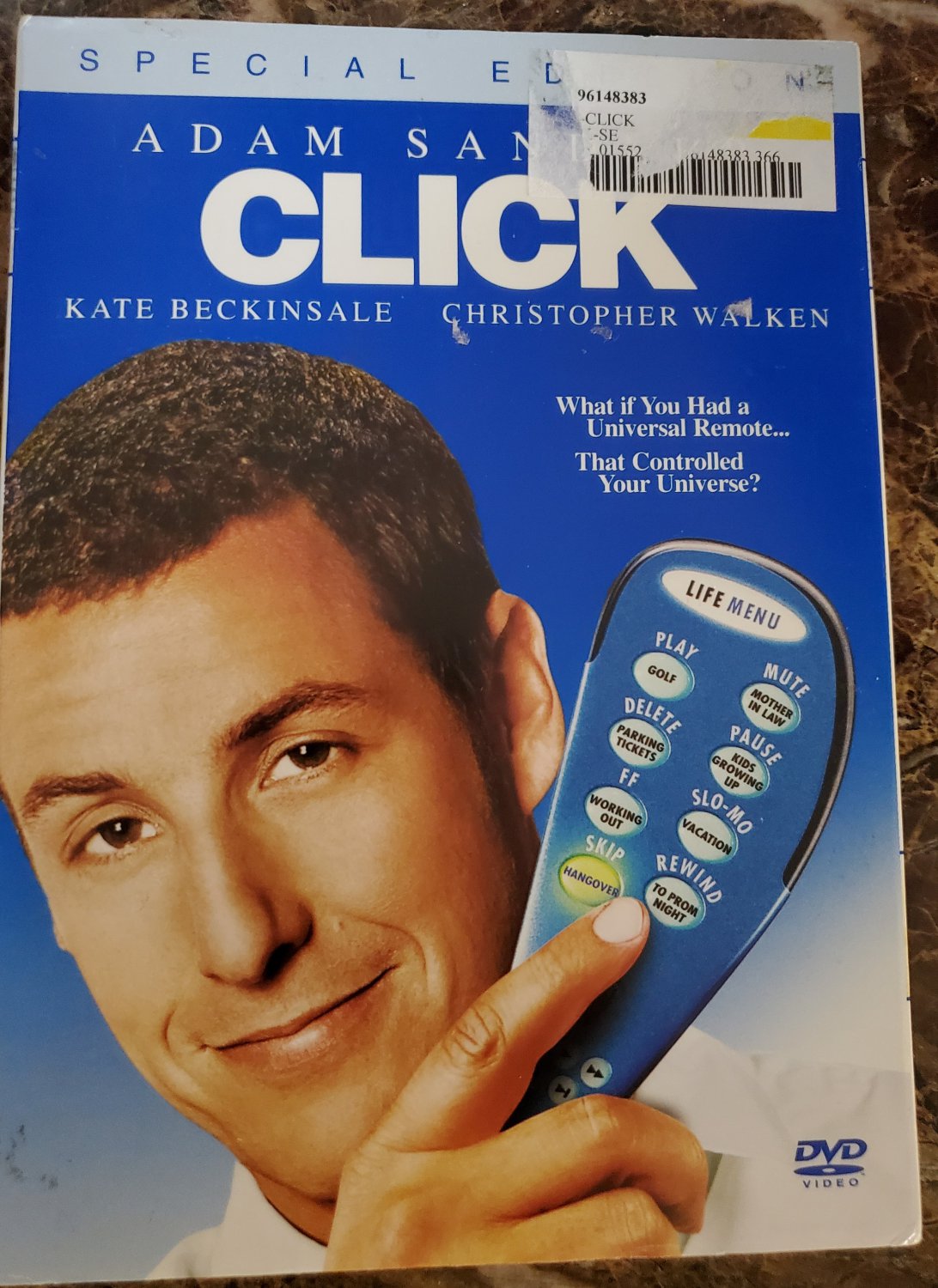 Click DVD Adam Sandler Christopher Walken Kate Beckinsale Special Edition