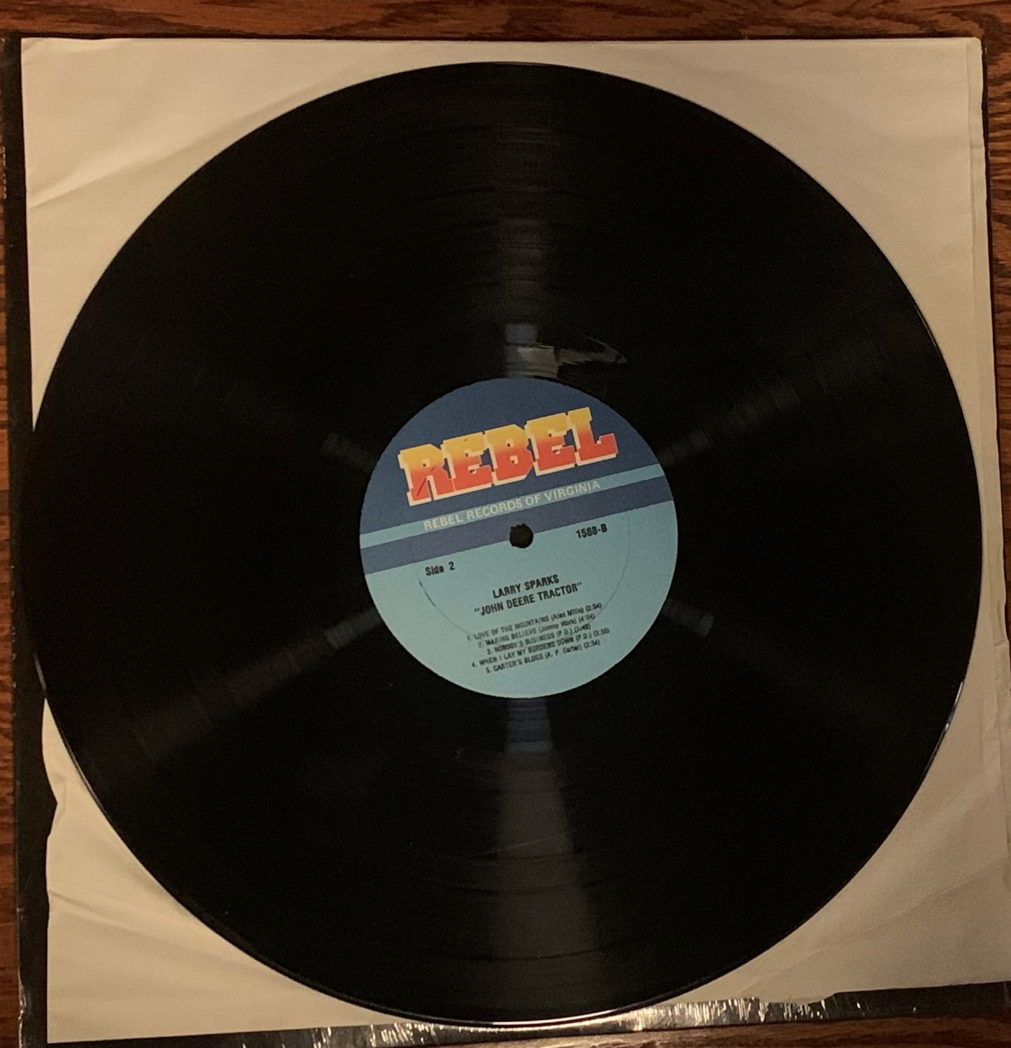 Larry Sparks John Deere Tractor Rebel Records Bluegrass 33 Rpm Vinyl 6454