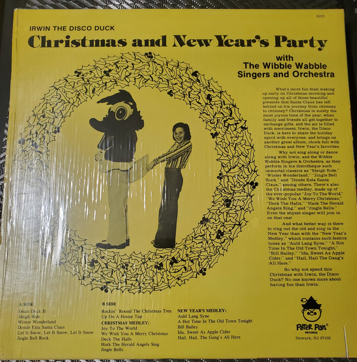 Irwin The Disco Duck Christmas & New Year Party 33 RPM Vinyl LP Record 1977