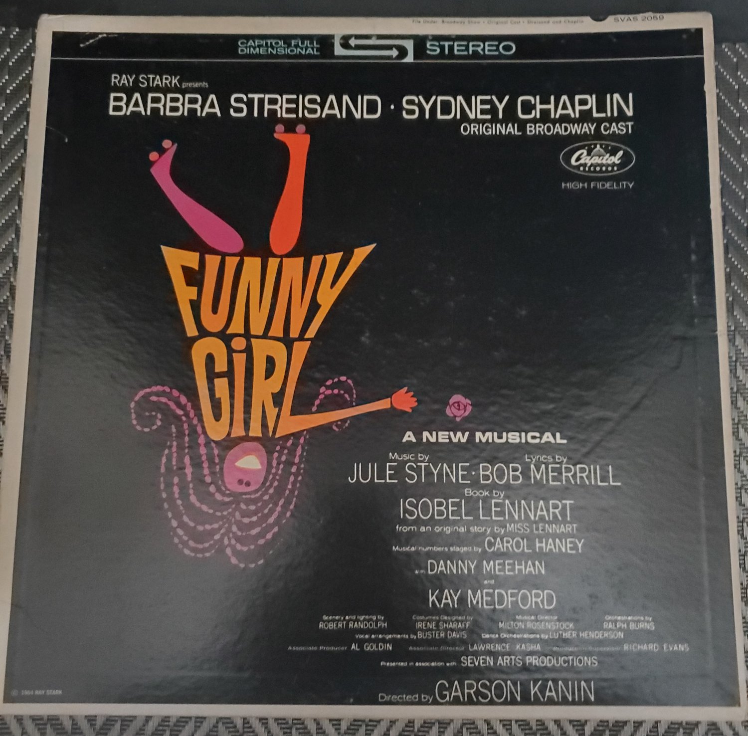 Barbara Barbra Streisand Sydney Chaplin Funny Girl Broadway 1964 LP Record Vinyl 33 RPM