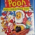 Movie Video Tape Disney VHS Winnie The Pooh and Christmas Too