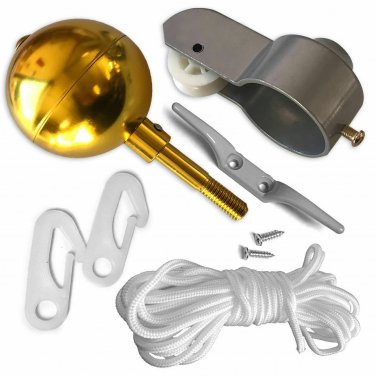 Flag Pole Replacement Parts Repair Kit Truck Pulley Halyard Cleat