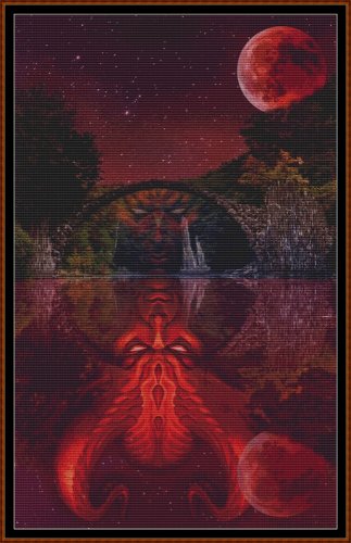 Hell's Gate ~~ Cross Stitch Pattern - Regular design size black & white chart