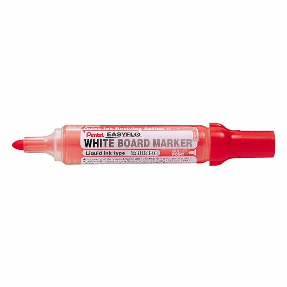 Pentel EASYFLO 6.0mm Bullet Point Whiteboard Marker, Red Ink