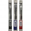 Pentel Vicuna BXM5H 0.5mm Black, Blue and Red Pen Refills (Pack of 3), Assorted
