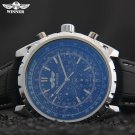 men mechanical watches WINNER brand men automatic 6 hands leather strap watches