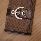 COACH Brown Signature C Jacquard Tri-fold Wallet