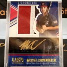 2018 Panini USA Baseball Michael Carpentier Jr. JSY-RELIC Gold-Sig-04/10-Tampa Bay Rays