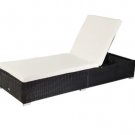 Costway Outdoor Pool Lounge Bed - PE Rattan (Black)