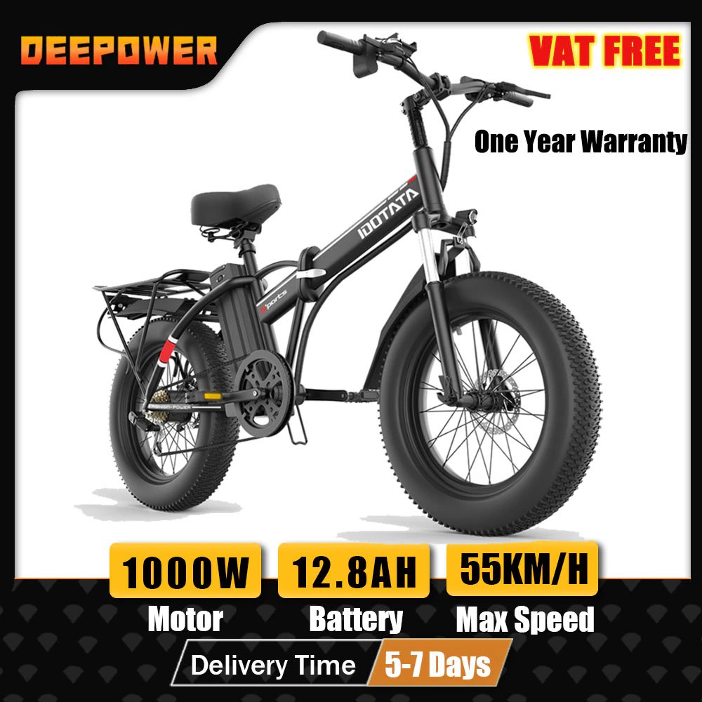 DEEPOWER Electric Mountain Ebike - 1000W 48V 12.8AH
