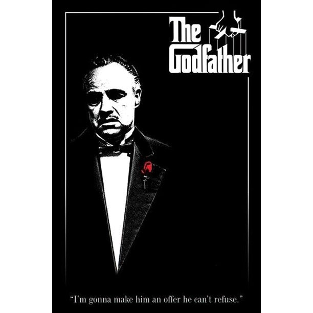 The Godfather - Movie Poster (VIto Corleone - Red Rose) (Size: 24" X 36")