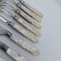 5 sets,Vintage Rare Dinner Cutlery Fork & Knife ,With hallmarks ,Mother Of Pearl