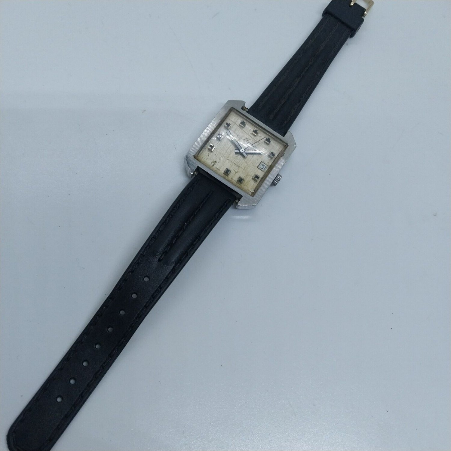Vintage Rare Mawi swiss watch square case (TV dial) , Automatic , needs service