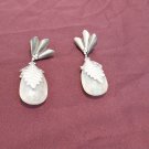 Vintage Retro Large Earing, acrylic and metal pine shape