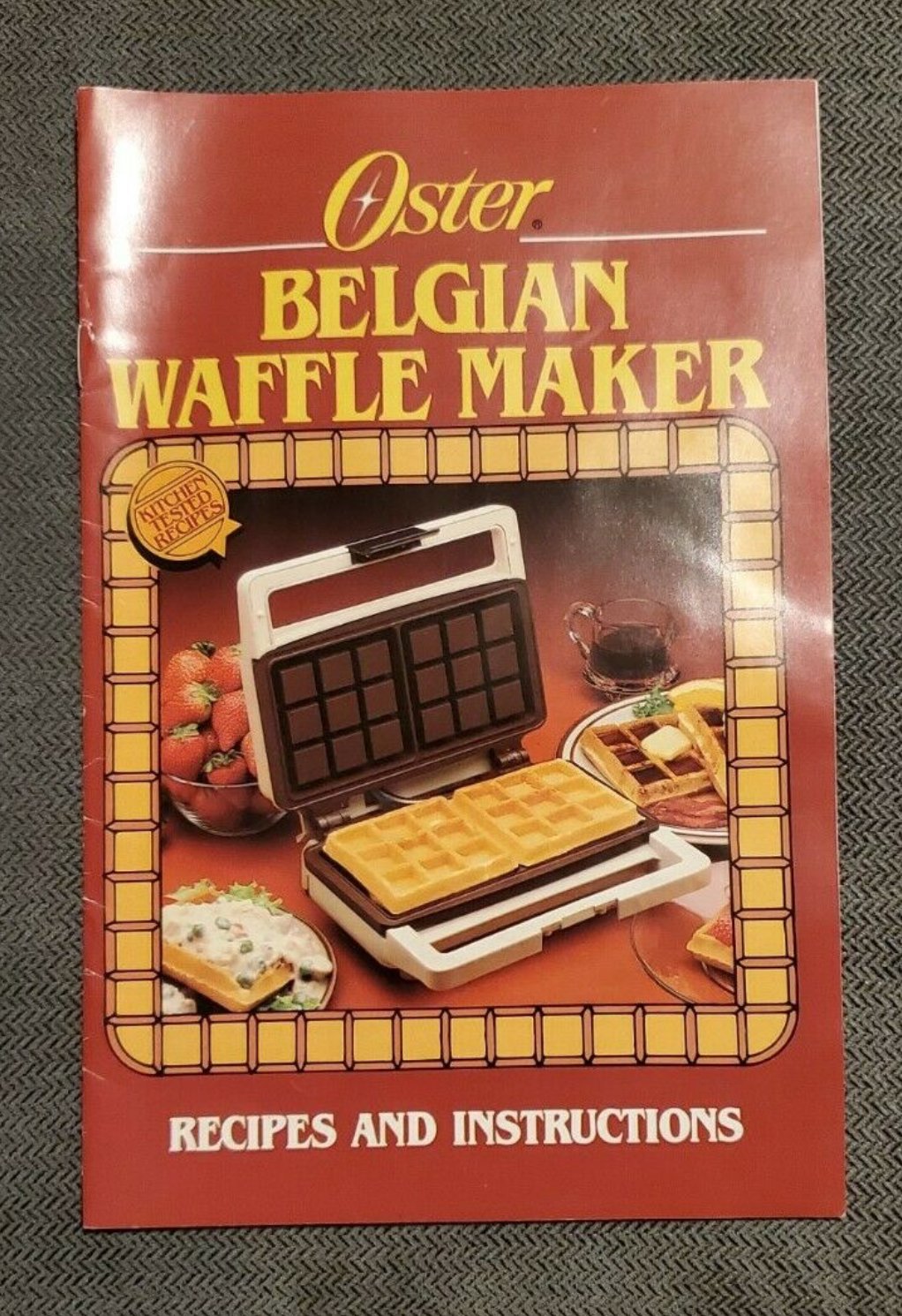Vintage 1983 Oster Belgian Waffle Maker Recipes & Instructions Cookbook pb