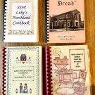 Lot of 4 Vtg Spiral Cookbooks, 70s/80s Missouri Community Church Family Recipes