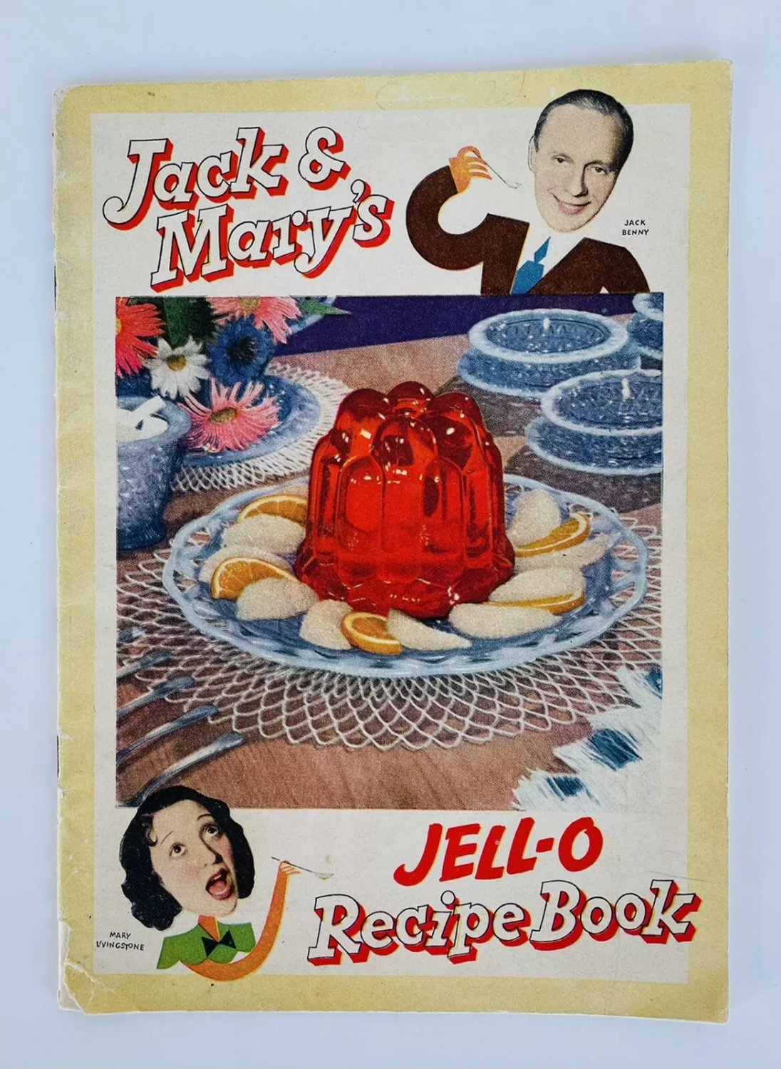 Jack & Mary's Jello Recipe Book Booklet 1937 Cookbook Jack Benny VG+ Lithograph