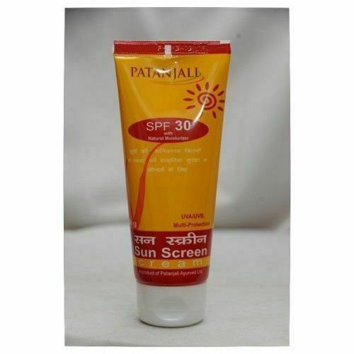 4x Patanjali Sun Screen Natural Cream SPF 30 50 gm IU
