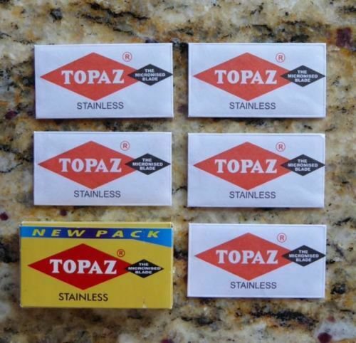 100 X TOPAZ STAINLESS Doppelklinge Rasierklingen Mit Super STAINLESS