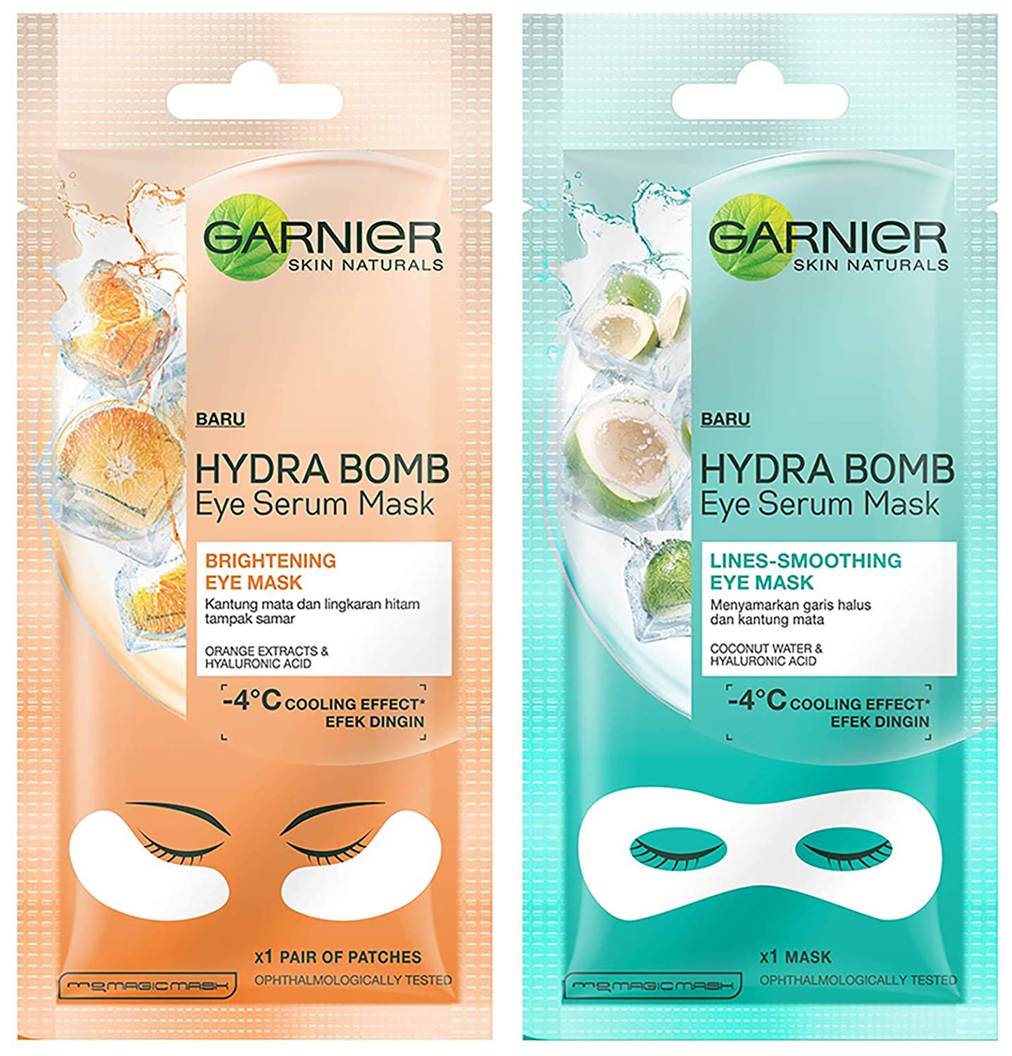 Garnier Hydra Bomb Eye Serum Mask, Orange, 6 g & Garnier eye serum
