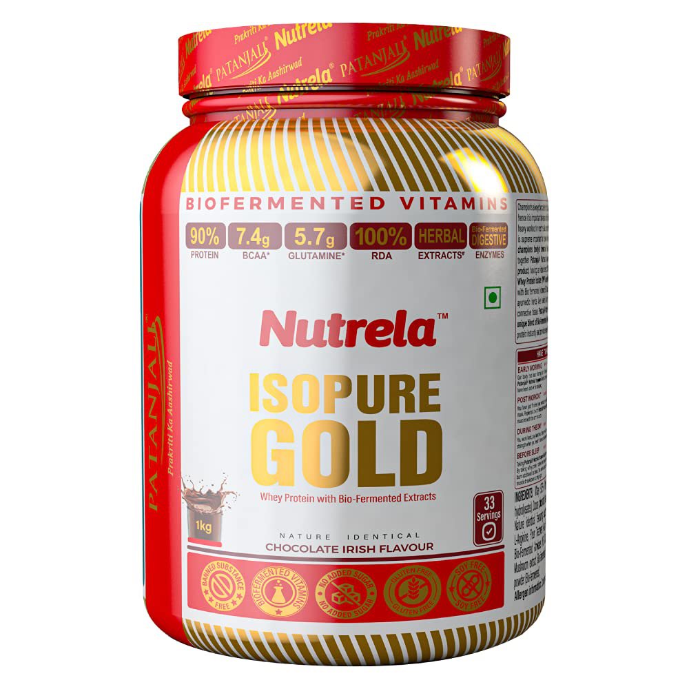 Patanjali Nutrela Gold Whey Protien Isolate Powder with Herbal Extracts