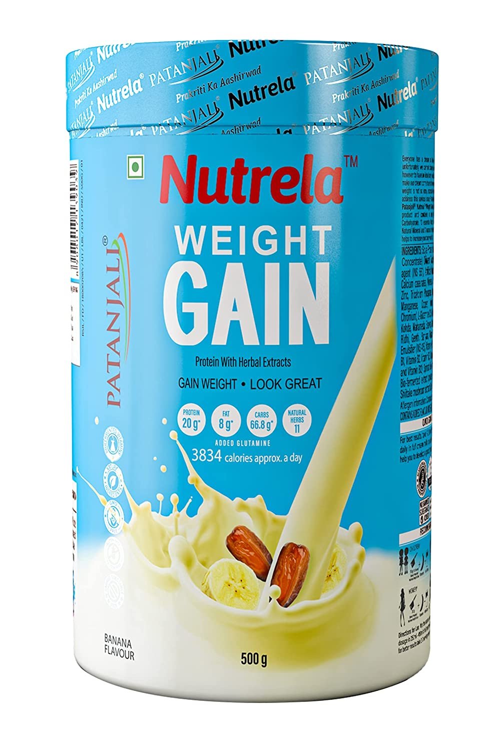 Patanjali Nutrela Weight Gain - 500gm - Banana Flavour