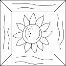SUNFLOWER IN FRAME rug hooking pattern -- Woolly Mammoth Woolens