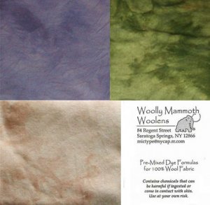 3 Pre-Mixed Dye Formula Packets for rug hooking -- Woolly Mammoth Woolens
