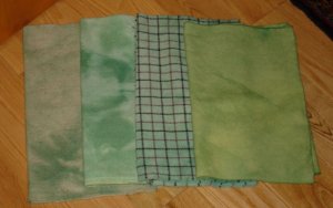 GREEN STASH BUILDER #1 overdye wool for rug hooking -- Woolly Mammoth Woolens