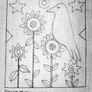 CROW WITH FLOWERS rug hooking pattern -- Woolly Mammoth Woolens