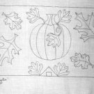 LEAVES WITH PUMPKINS rug hooking pattern -- Woolly Mammoth Woolens