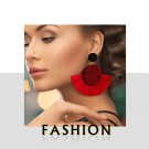 Bohemia Tassel Earrings Vintage Silk Large Handmade Fabric Dangle earrings