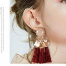 Ethnic Woman Dangle Drop Earrings Round Resin Tassel Earrings