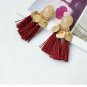 Ethnic Woman Dangle Drop Earrings Round Resin Tassel Earrings